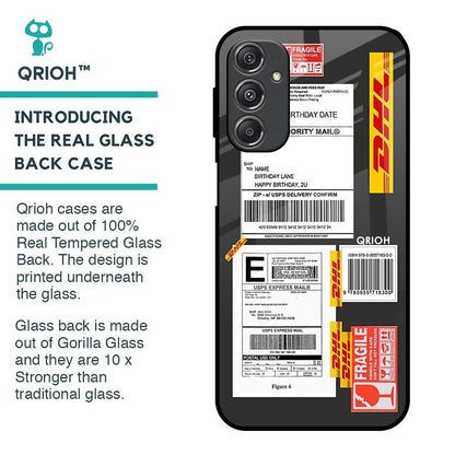 Cool Barcode Label Glass Case For Samsung Galaxy M34 5G