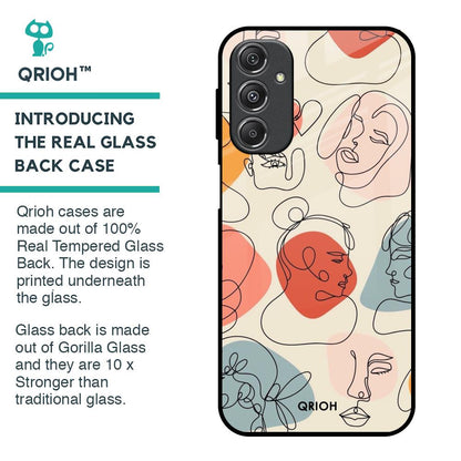 Abstract Faces Glass Case for Samsung Galaxy M34 5G