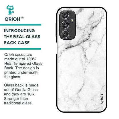 Modern White Marble Glass Case for Samsung Galaxy M34 5G