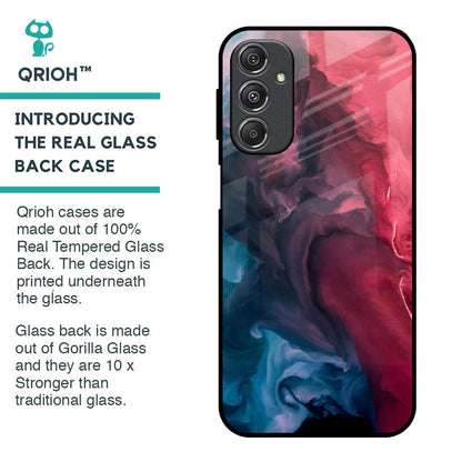 Blue & Red Smoke Glass Case for Samsung Galaxy M34 5G