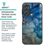 Blue Cool Marble Glass Case for Samsung Galaxy M34 5G