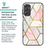 Geometrical Marble Glass Case for Samsung Galaxy M34 5G