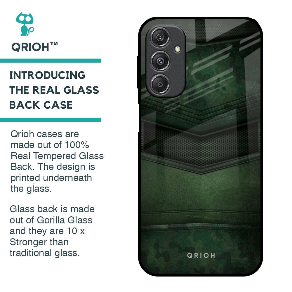 Green Leather Glass Case for Samsung Galaxy M34 5G