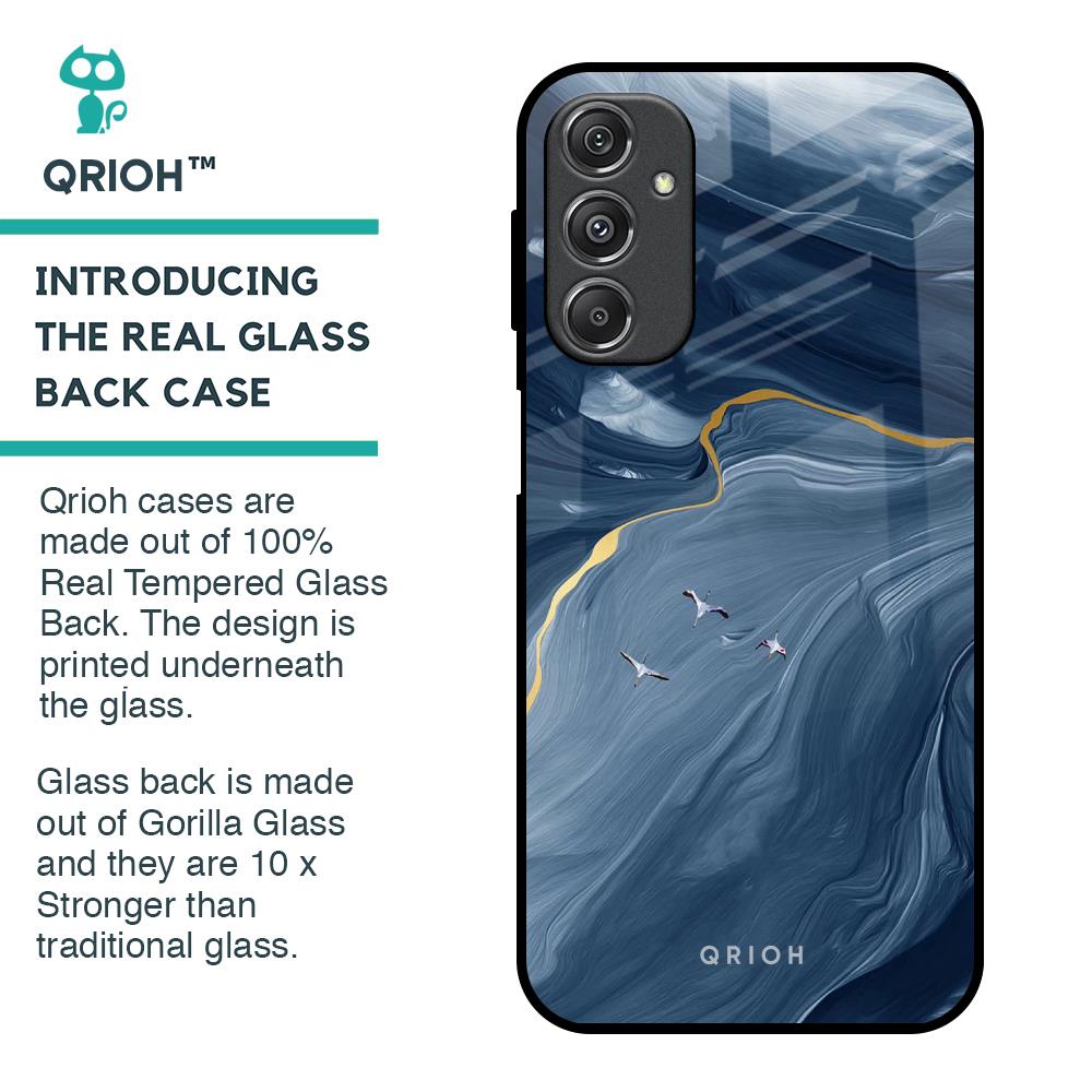Deep Ocean Marble Glass Case for Samsung Galaxy M34 5G