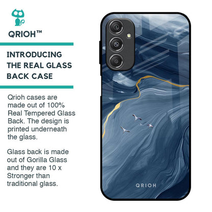 Deep Ocean Marble Glass Case for Samsung Galaxy M34 5G