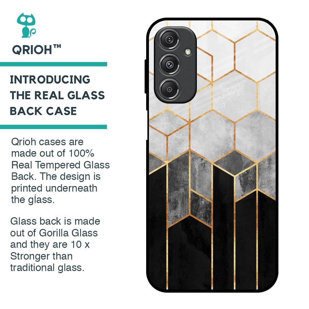 Tricolor Pattern Glass Case for Samsung Galaxy M34 5G