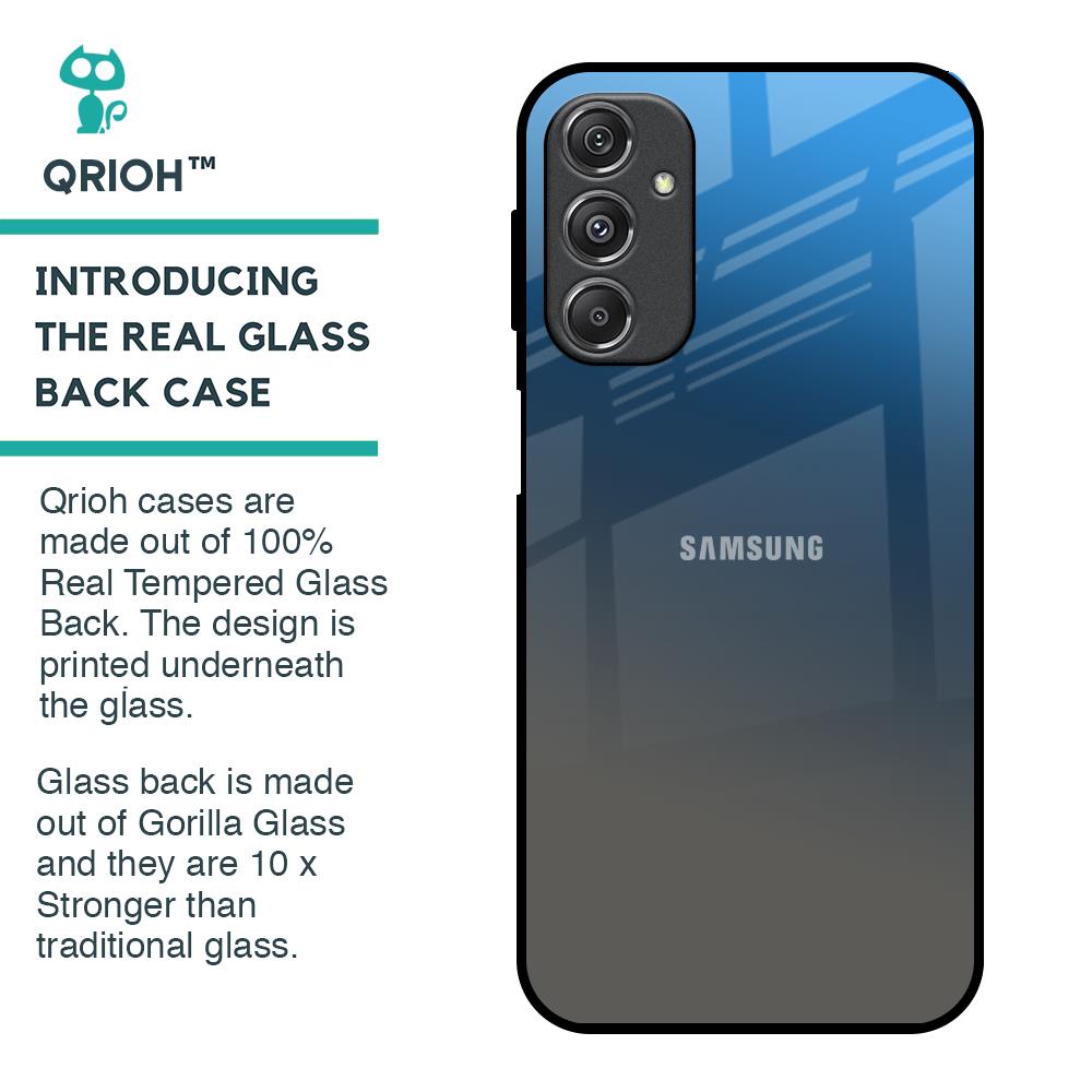 Blue Grey Ombre Glass Case for Samsung Galaxy M34 5G