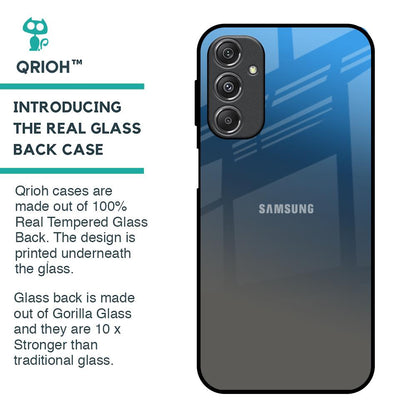 Blue Grey Ombre Glass Case for Samsung Galaxy M34 5G