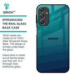 Green Triangle Pattern Glass Case for Samsung Galaxy M34 5G