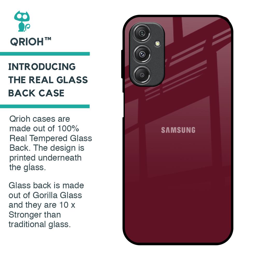 Classic Burgundy Glass Case for Samsung Galaxy M34 5G