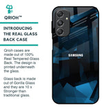 Polygonal Blue Box Glass Case For Samsung Galaxy M34 5G