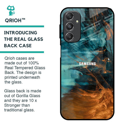 Golden Splash Glass Case for Samsung Galaxy M34 5G