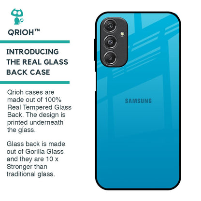 Blue Aqua Glass Case for Samsung Galaxy M34 5G