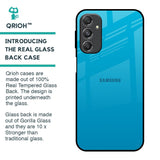 Blue Aqua Glass Case for Samsung Galaxy M34 5G