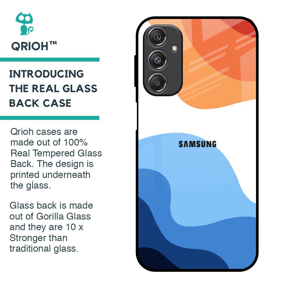 Wavy Color Pattern Glass Case for Samsung Galaxy M34 5G