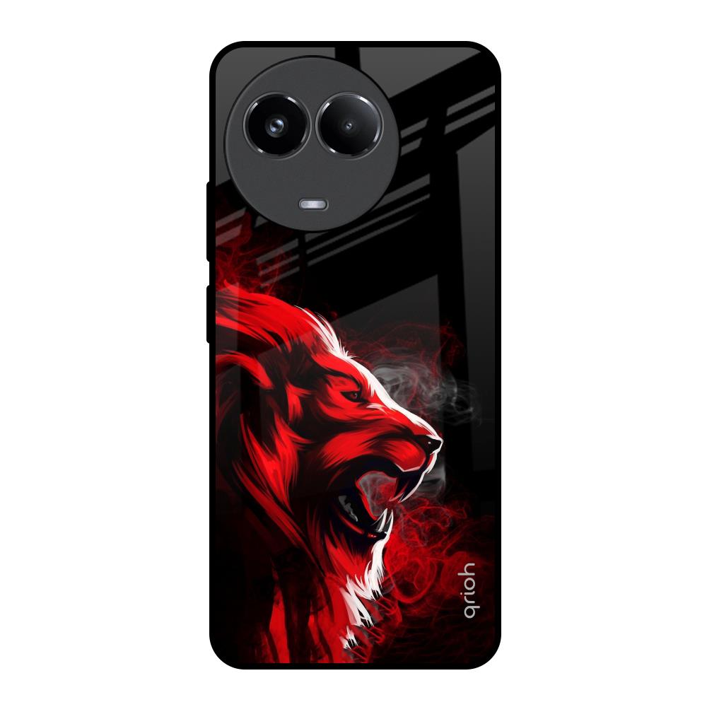Red Angry Lion Realme 11 5G Glass Back Cover Online