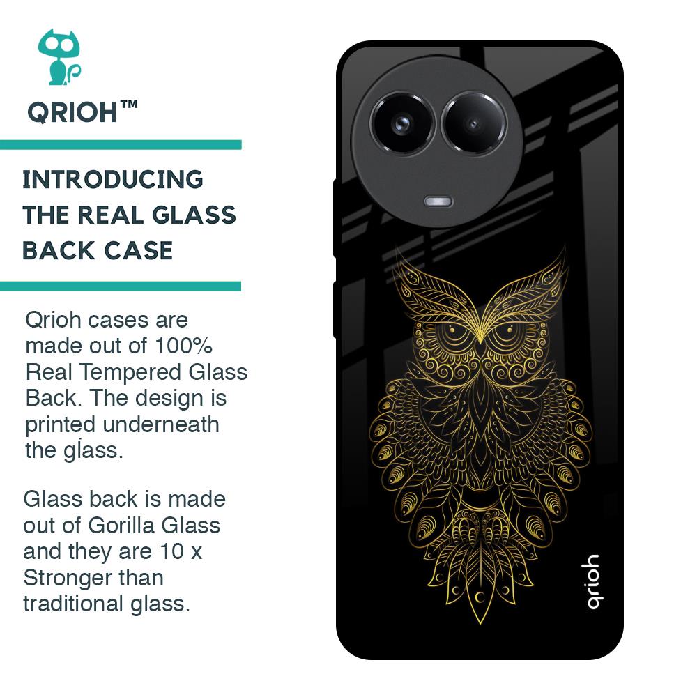 Golden Owl Glass Case for Realme 11 5G