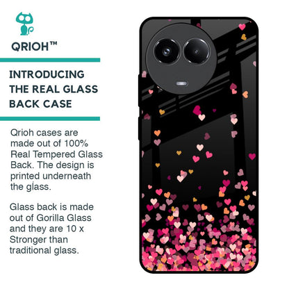 Heart Rain Fall Glass Case For Realme 11 5G