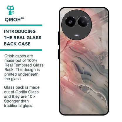 Pink And Grey Marble Glass Case For Realme 11 5G