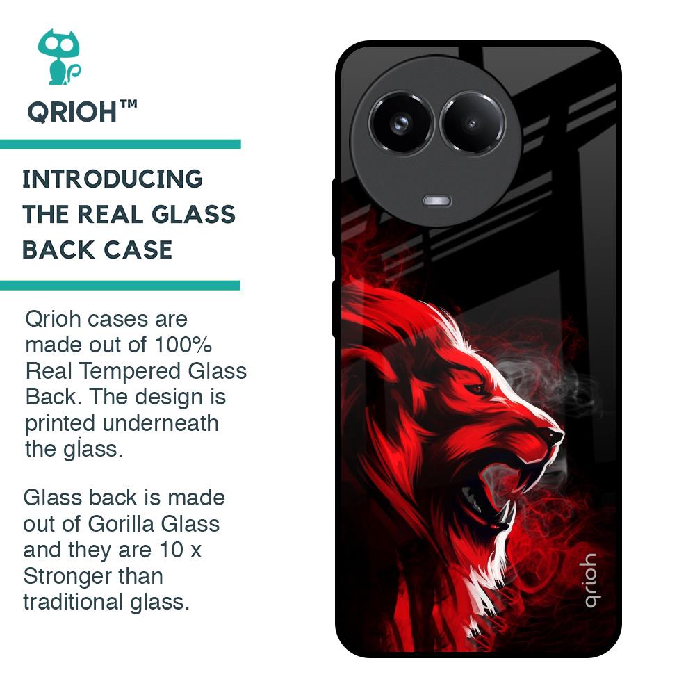 Red Angry Lion Glass Case for Realme 11 5G
