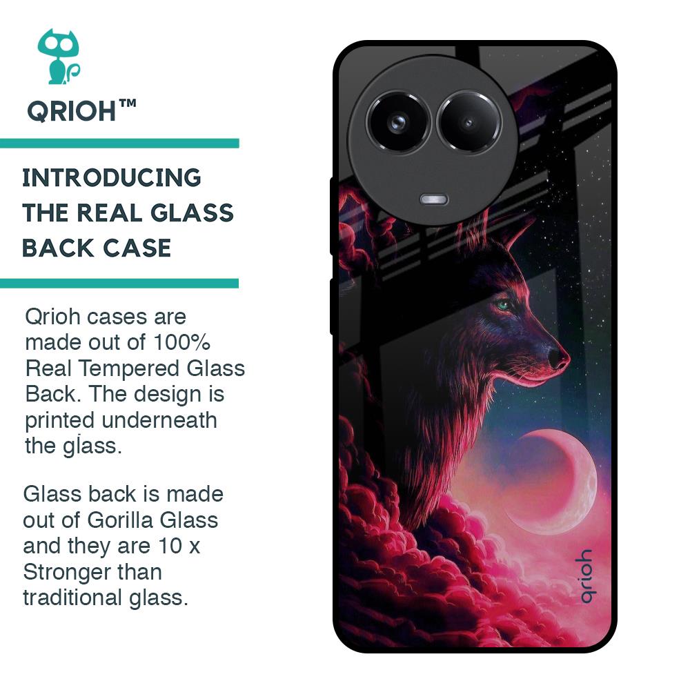 Moon Wolf Glass Case for Realme 11 5G
