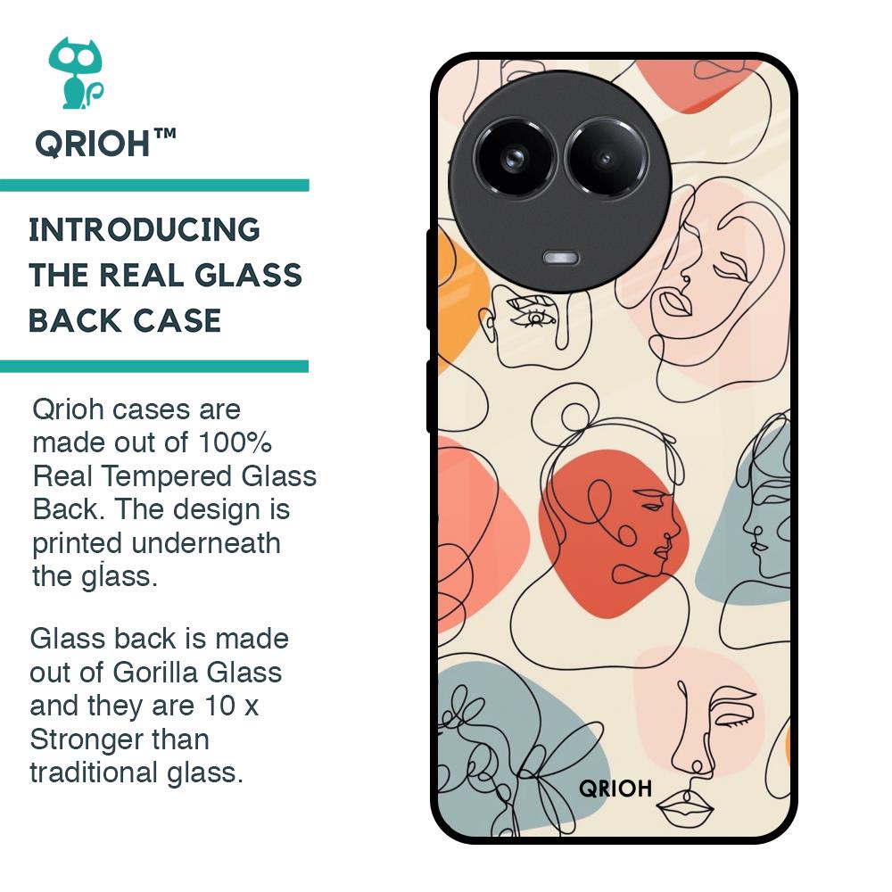 Abstract Faces Glass Case for Realme 11 5G