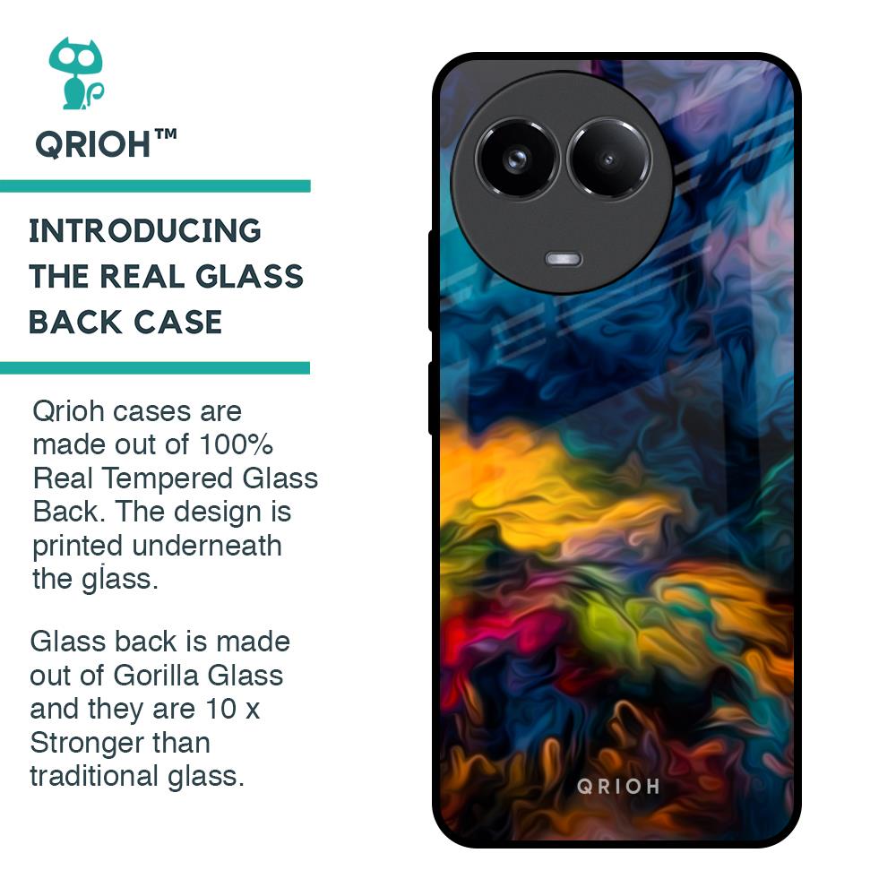 Multicolor Oil Painting Glass Case for Realme 11 5G