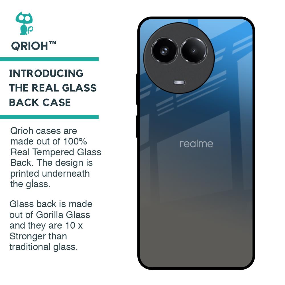Blue Grey Ombre Glass Case for Realme 11 5G