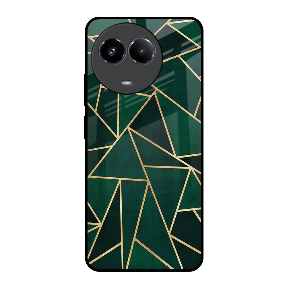 Abstract Green Realme 11x 5G Glass Back Cover Online