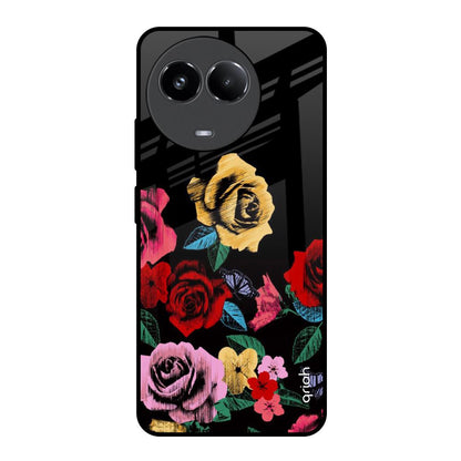 Floral Decorative Realme 11x 5G Glass Back Cover Online