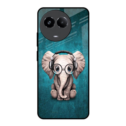 Adorable Baby Elephant Realme 11x 5G Glass Back Cover Online