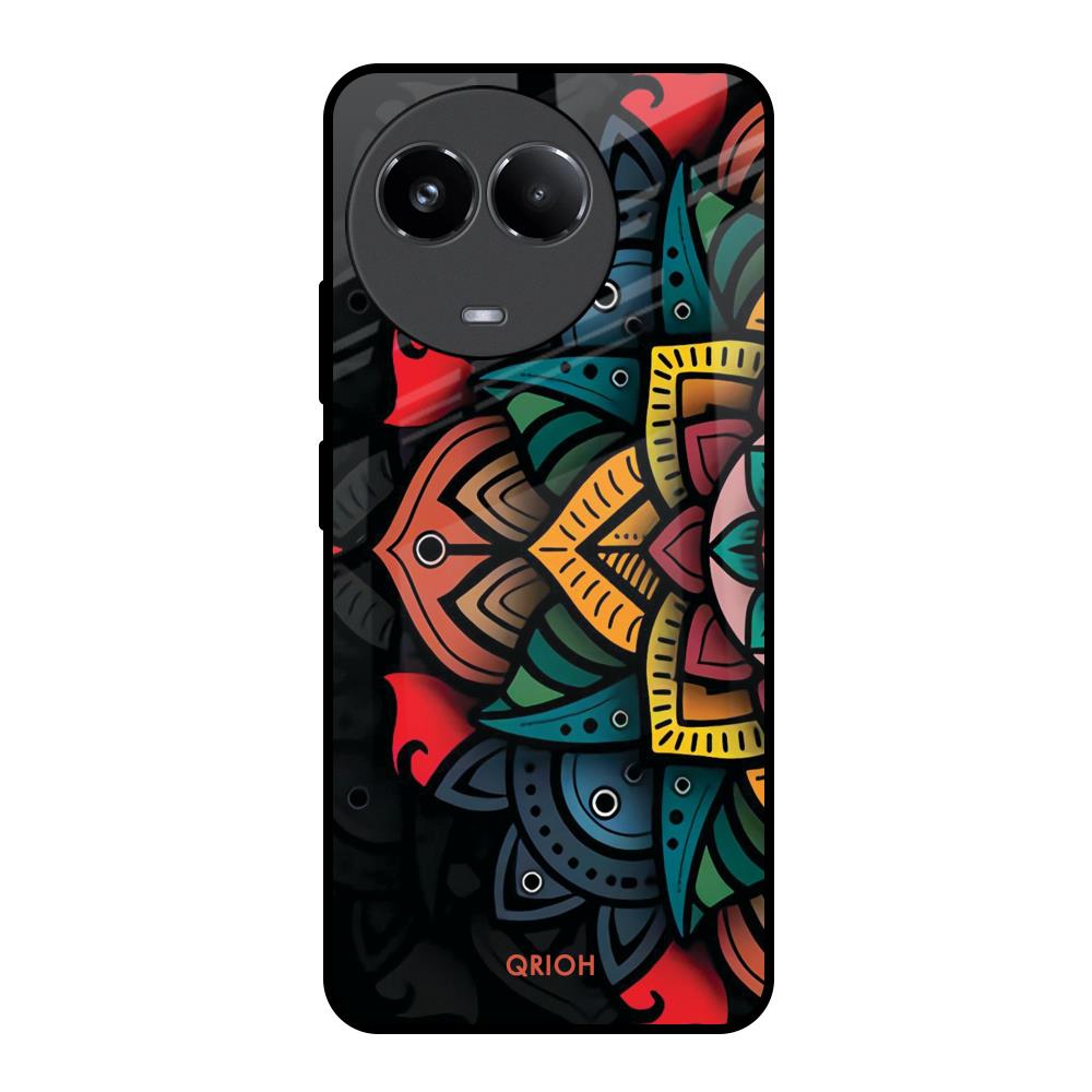 Retro Gorgeous Flower Realme 11x 5G Glass Back Cover Online