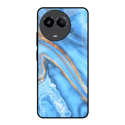Vibrant Blue Marble Realme 11x 5G Glass Back Cover Online