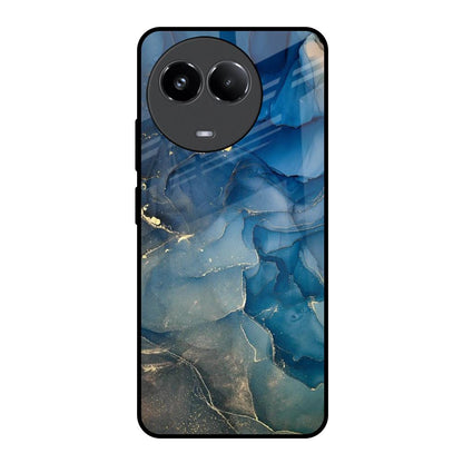 Blue Cool Marble Realme 11x 5G Glass Back Cover Online