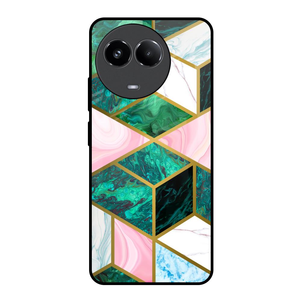 Seamless Green Marble Realme 11x 5G Glass Back Cover Online