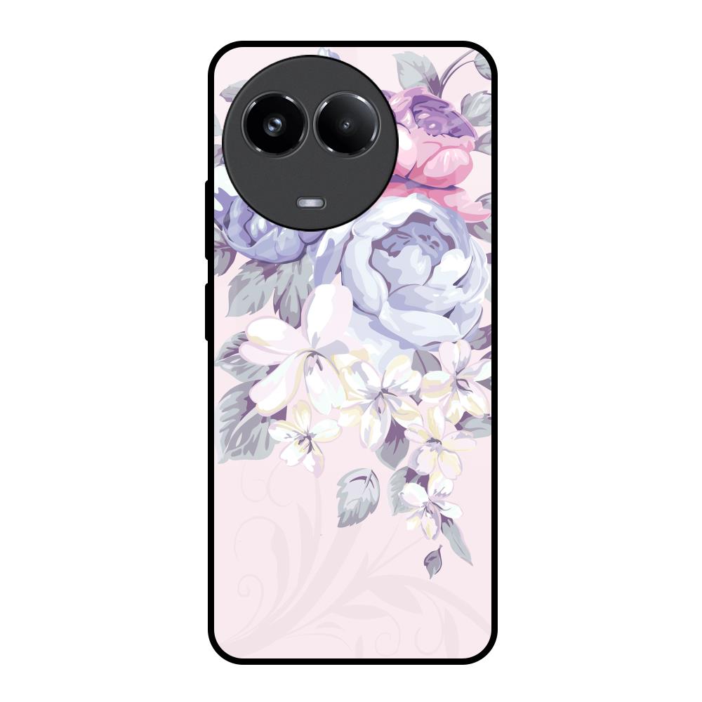 Elegant Floral Realme 11x 5G Glass Back Cover Online