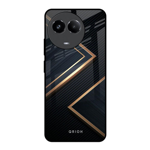 Sleek Golden & Navy Realme 11x 5G Glass Back Cover Online