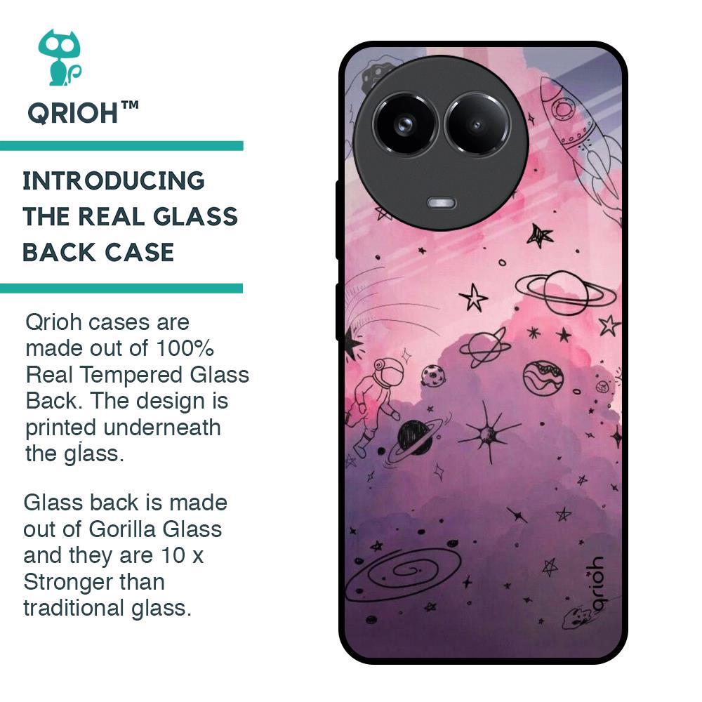 Space Doodles Glass Case for Realme 11x 5G