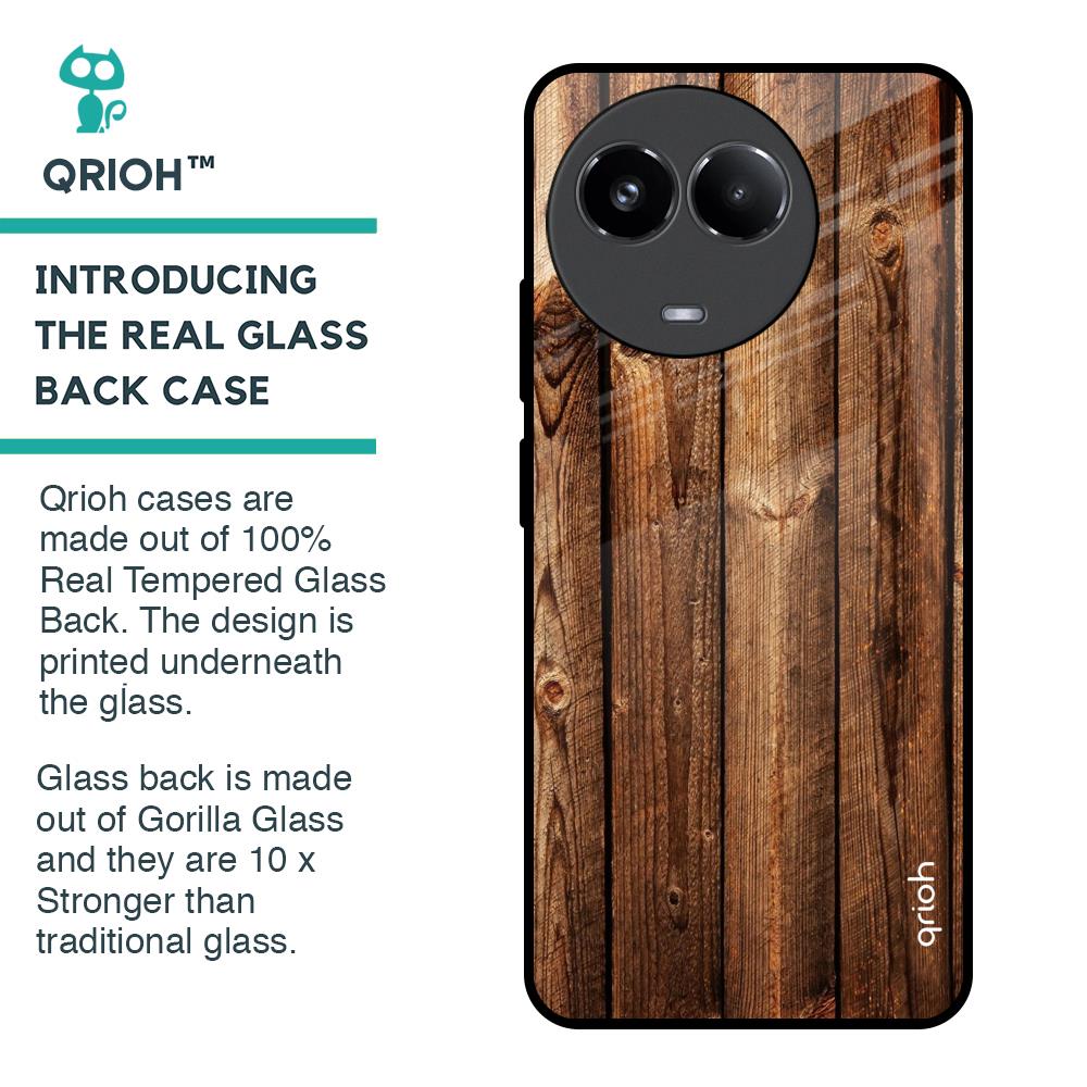 Timber Printed Glass Case for Realme 11x 5G