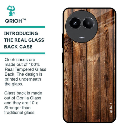 Timber Printed Glass Case for Realme 11x 5G