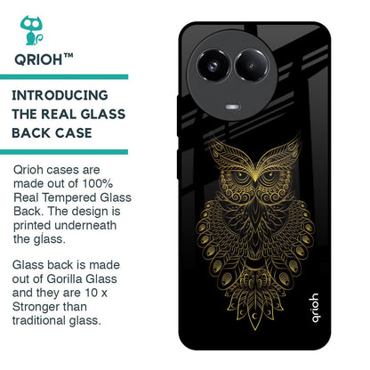 Golden Owl Glass Case for Realme 11x 5G