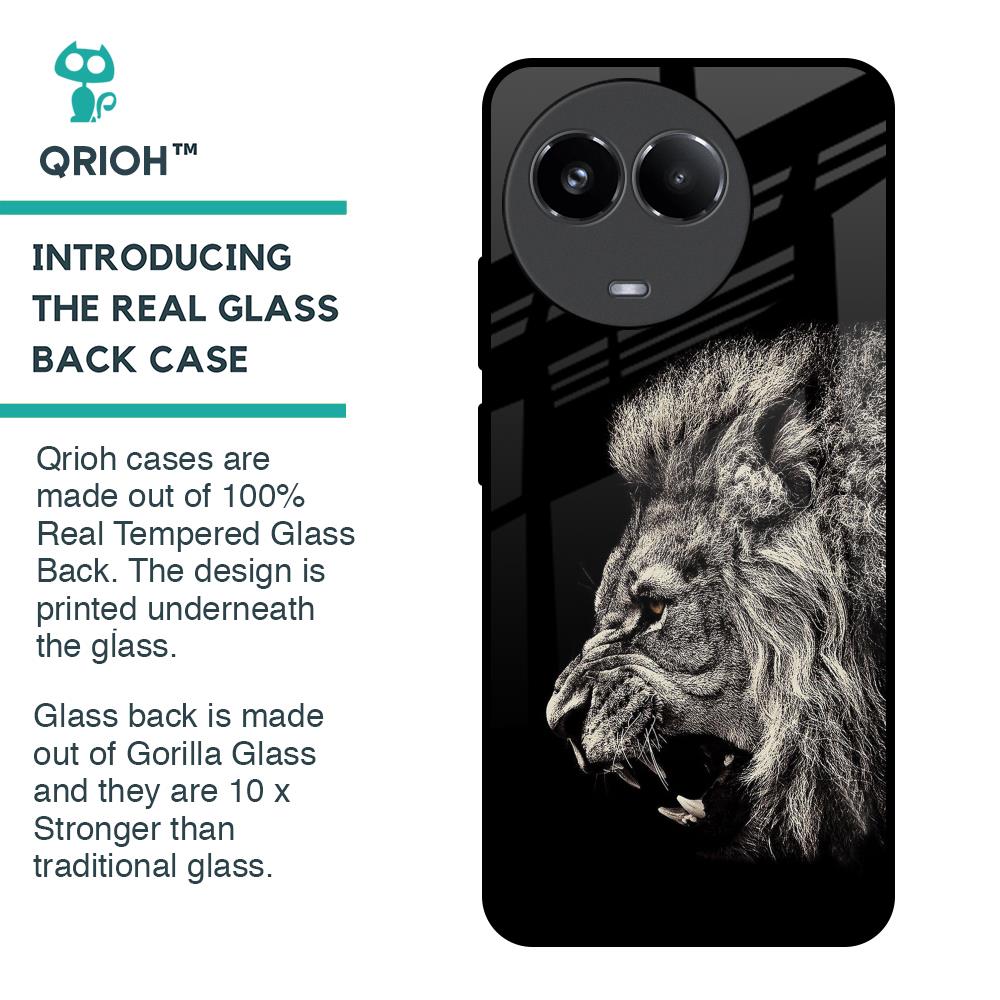 Brave Lion Glass Case for Realme 11x 5G