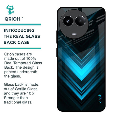Vertical Blue Arrow Glass Case For Realme 11x 5G