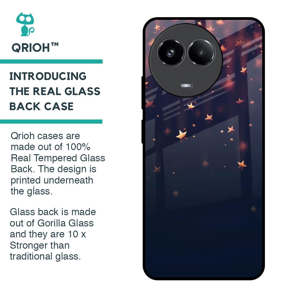 Falling Stars Glass Case For Realme 11x 5G