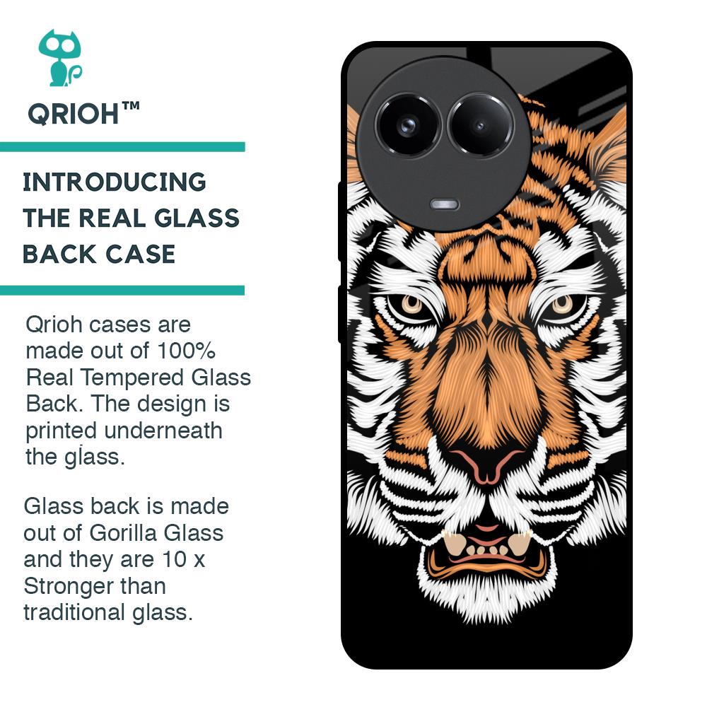 Angry Tiger Glass Case For Realme 11x 5G