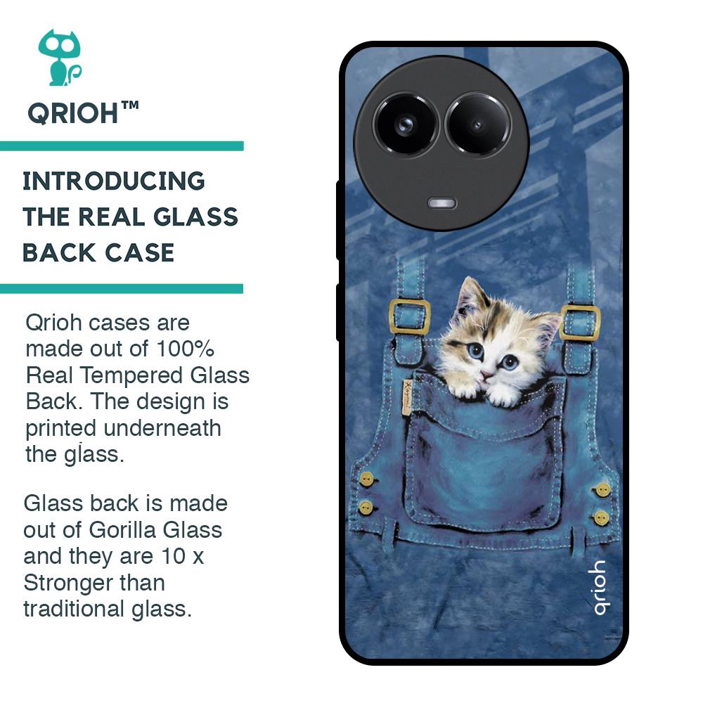 Kitty In Pocket Glass Case For Realme 11x 5G