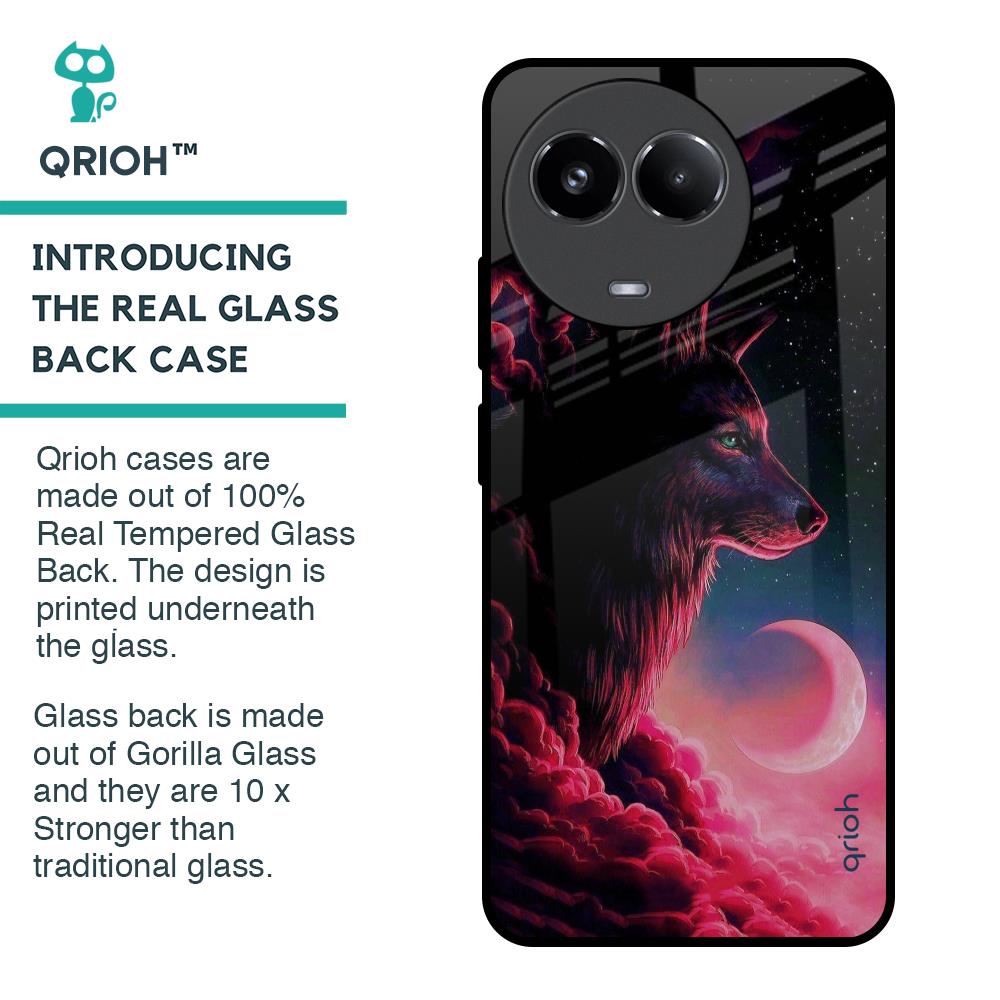 Moon Wolf Glass Case for Realme 11x 5G