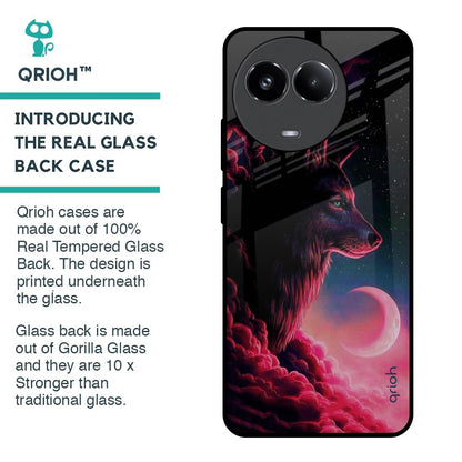 Moon Wolf Glass Case for Realme 11x 5G