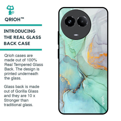 Green Marble Glass Case for Realme 11x 5G