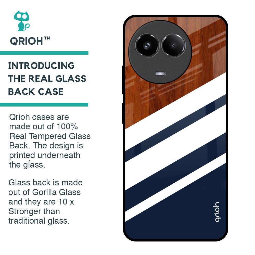 Bold Stripes Glass Case for Realme 11x 5G